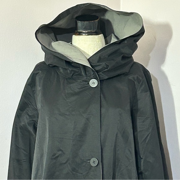 Eileen Fisher Reversible Hooded Jacket Raincoat - Picture 4 of 10